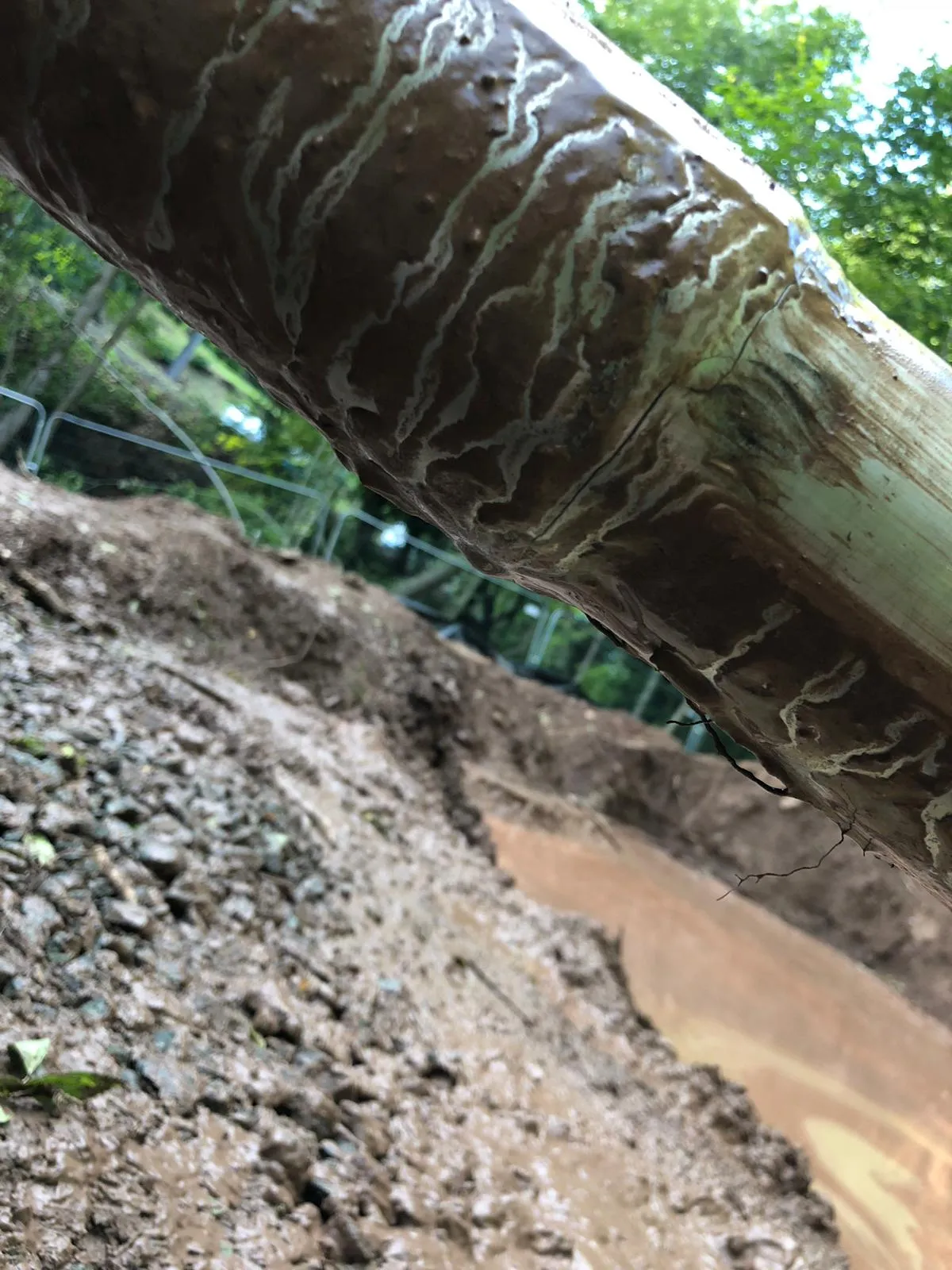 A drill rod found cracked during inspection on the Hopton bore